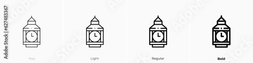 big ben icon. Thin, Light, Regular And Bold style design isolated on white background