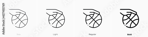 basketball icon. Thin, Light, Regular And Bold style design isolated on white background © Tricon