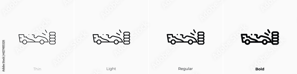 accident icon. Thin, Light, Regular And Bold style design isolated on white background