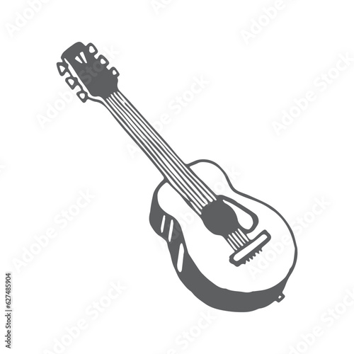 Handdrawn guitar element, Guitar illustration