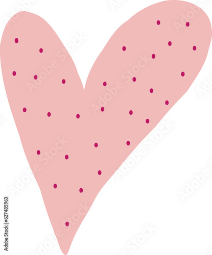 Pink quirky heart, illustration for valentines day