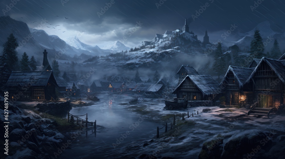 Fototapeta premium Amazing Winter Style Game Artwork