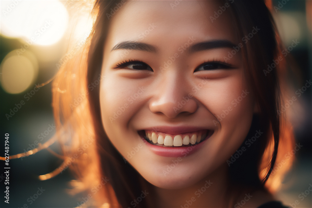cheerful smiling asian young adult woman cheerful smiling asian young adult woman