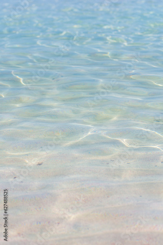 Beautiful shallow turquoise water on Elafonisi beach - Crete, Greece