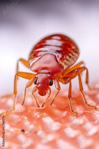 Bed bug macro. Cimex hemipterus. High quality photo   Generative AI © Kay