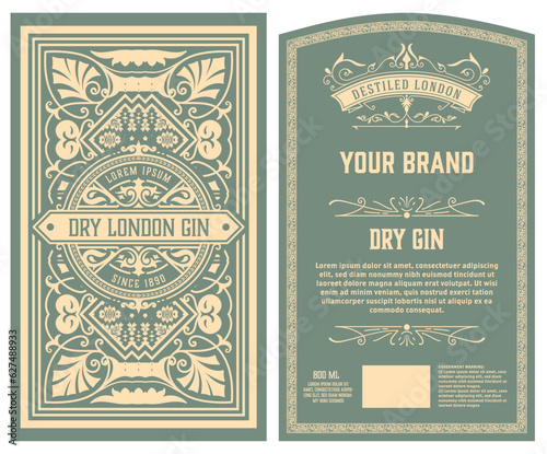 Whiskey label with old frames