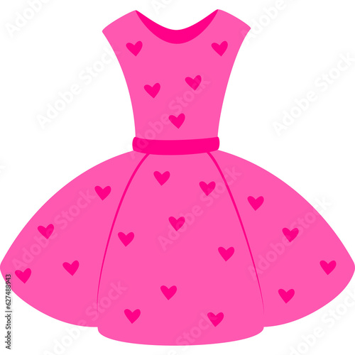 Pink dress with hearts
