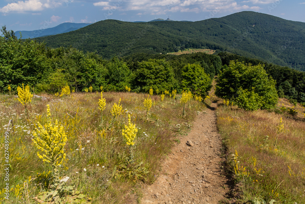 Hiking trail on Shipka Peak, Bulgaria