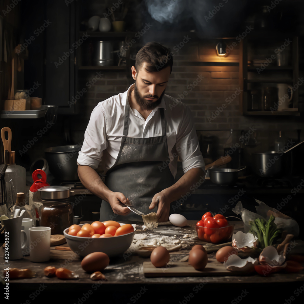Master of Culinary Artistry: A Chef's Passion in the Kitchen