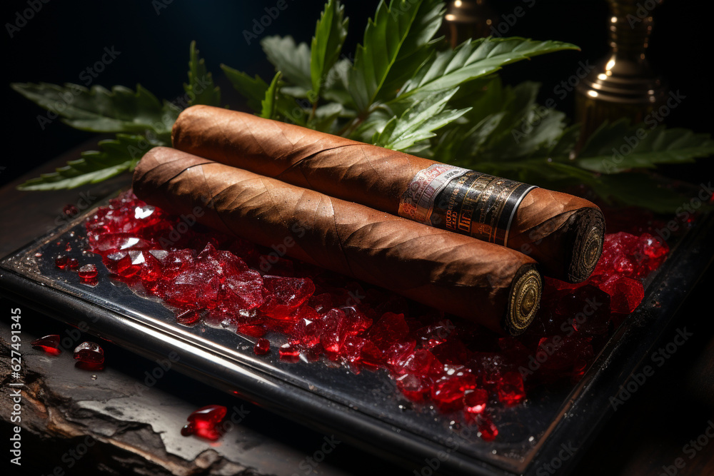 Cigar, cylindrical tobacco leaf twist, smoked, Cuban, tobacco smoking process, Smoking a twist