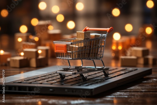 Online Shopping visualized on a professional Stockphoto