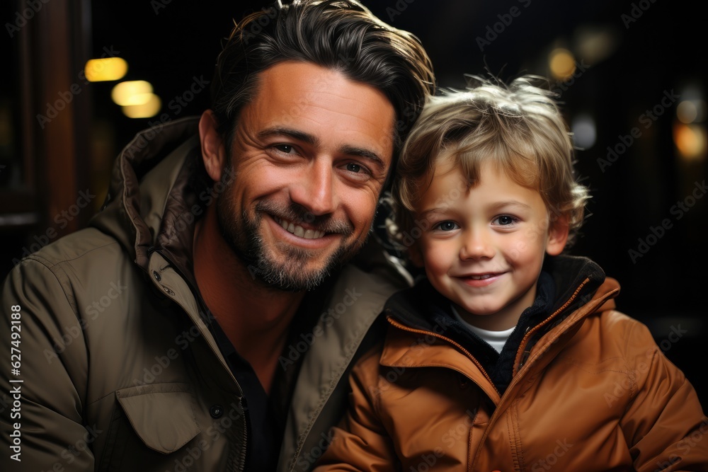 Father and son visualized on a professional Stockphoto