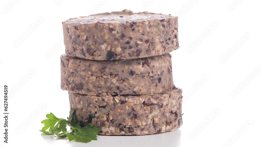 Raw veggie burger with black beans Raw veggie burger with black beans