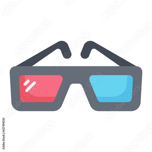3D Glasses Flat Icon