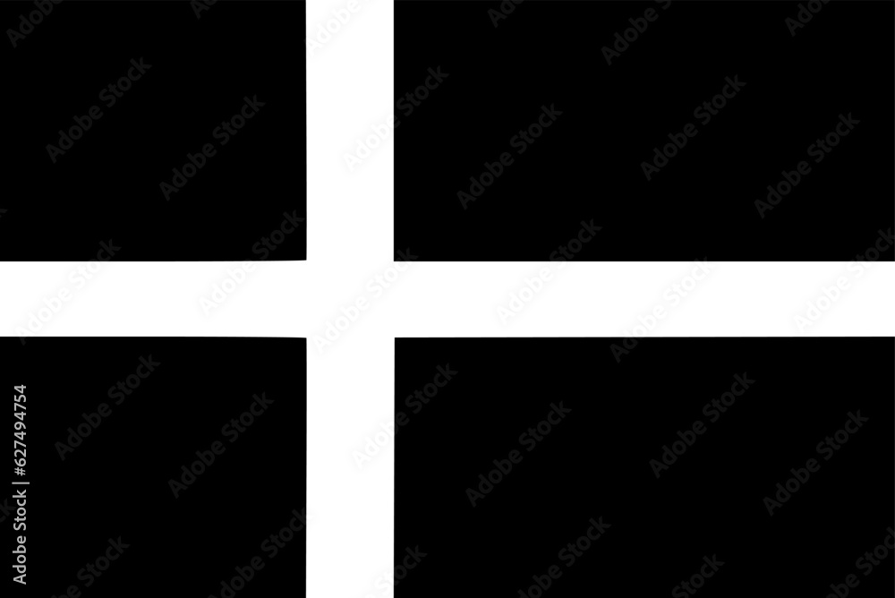 Flagge Skandinavien - Vektor Vorlage Schwarz