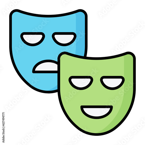 Drama Line Color Icon