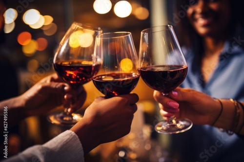 wine, glass, alcohol, drink, restaurant, celebration, red, glasses, table, champagne, toast, party, dinner, wineglass, hand, bar, food, beverage, white, bottle, couple, drinking, drinks, 