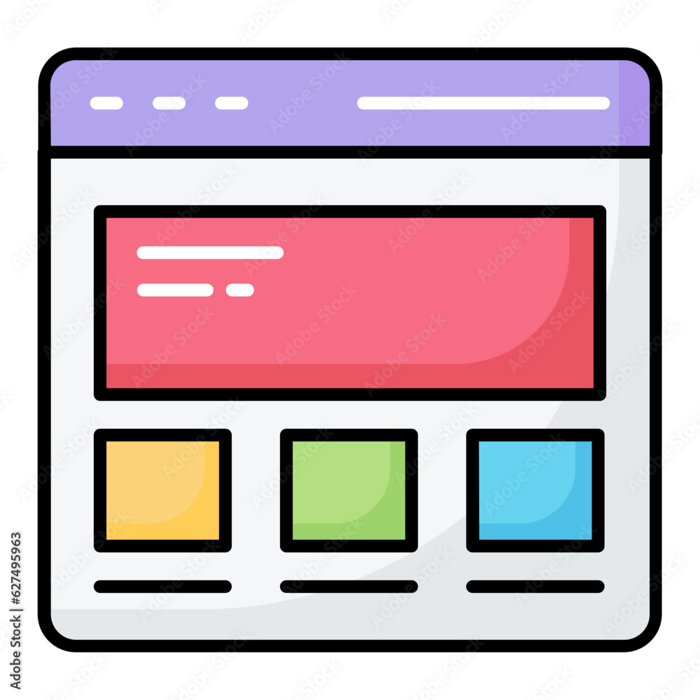 Browser Layout Line Color Icon Browser Layout Line Color Icon