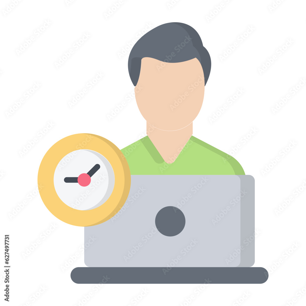 Overtime Flat Icon Overtime Flat Icon