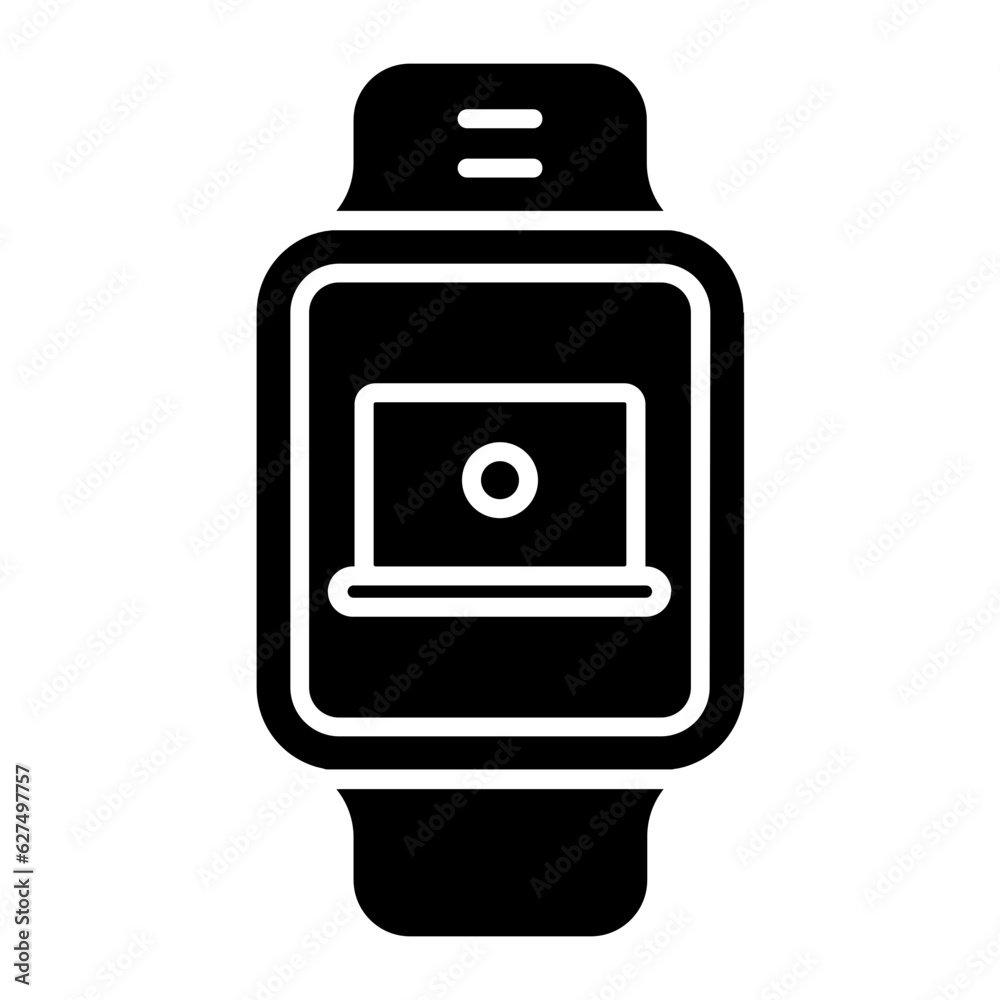 Smartwatch Working Glyph Icon Smartwatch Working Glyph Icon