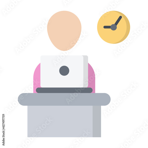 Workaholic Flat Icon