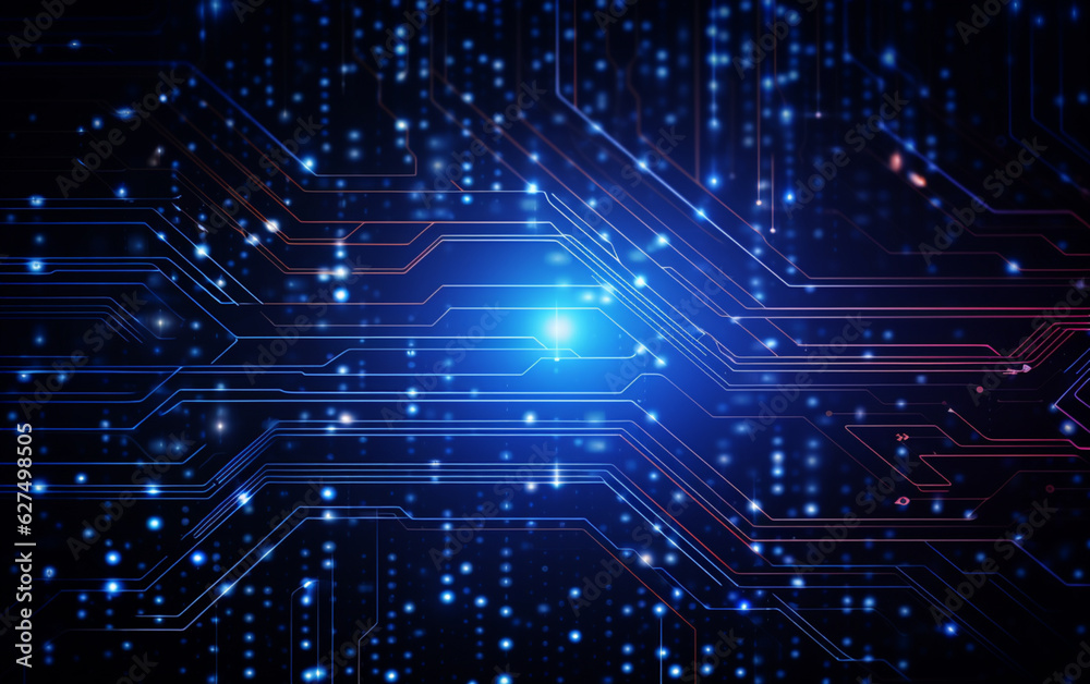 Digital technology futuristic banner with circuit lines Digital technology futuristic banner with circuit lines