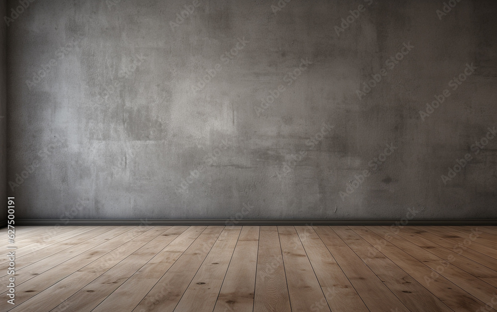 Empty room gray wall room with wooden floor Empty room gray wall room with wooden floor