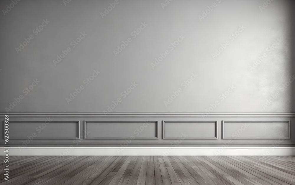 Empty room gray wall room with wooden floor Empty room gray wall room with wooden floor