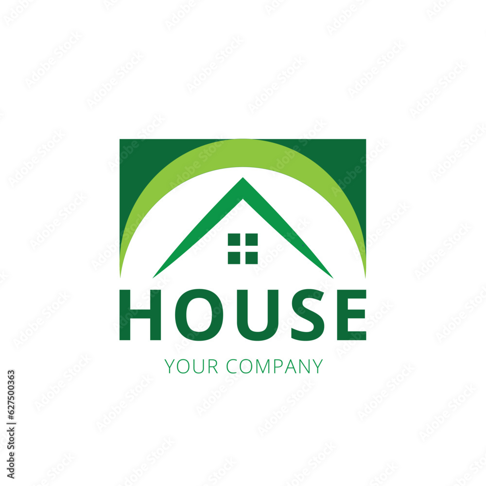 Vector green eco house logo concept Vector green eco house logo concept