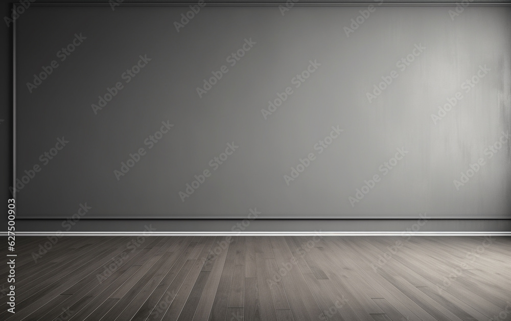 Empty room gray wall room with wooden floor Empty room gray wall room with wooden floor