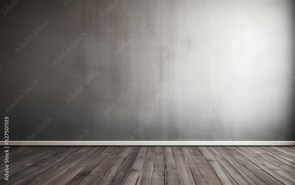 Empty room gray wall room with wooden floor Empty room gray wall room with wooden floor