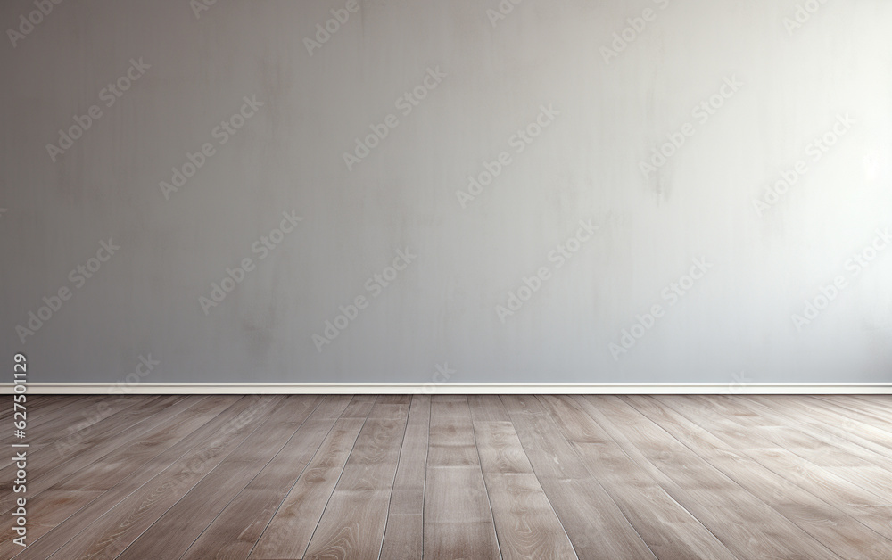 Empty room gray wall room with wooden floor Empty room gray wall room with wooden floor
