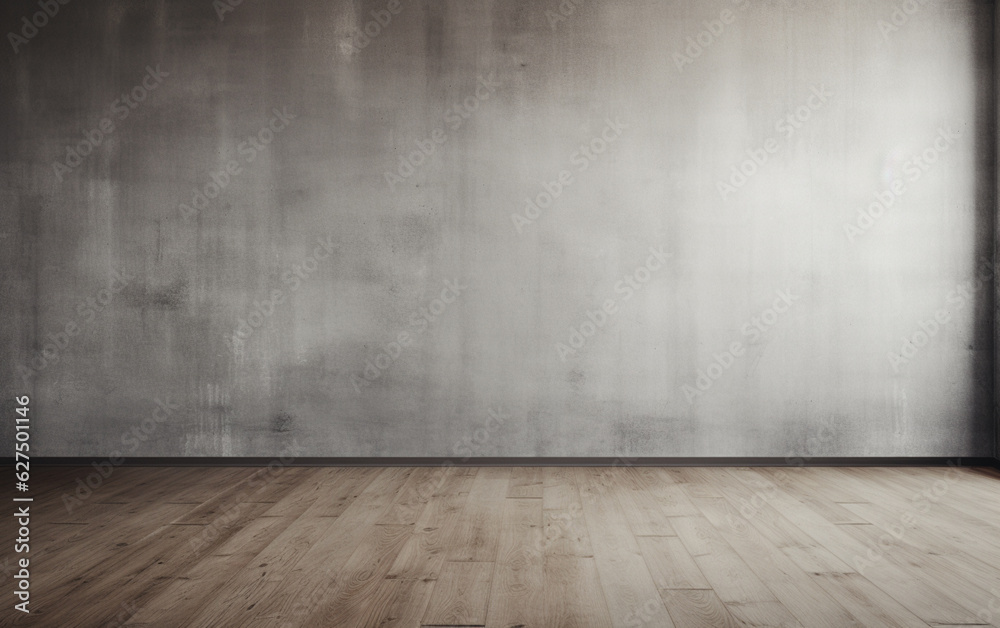 Empty room gray wall room with wooden floor Empty room gray wall room with wooden floor