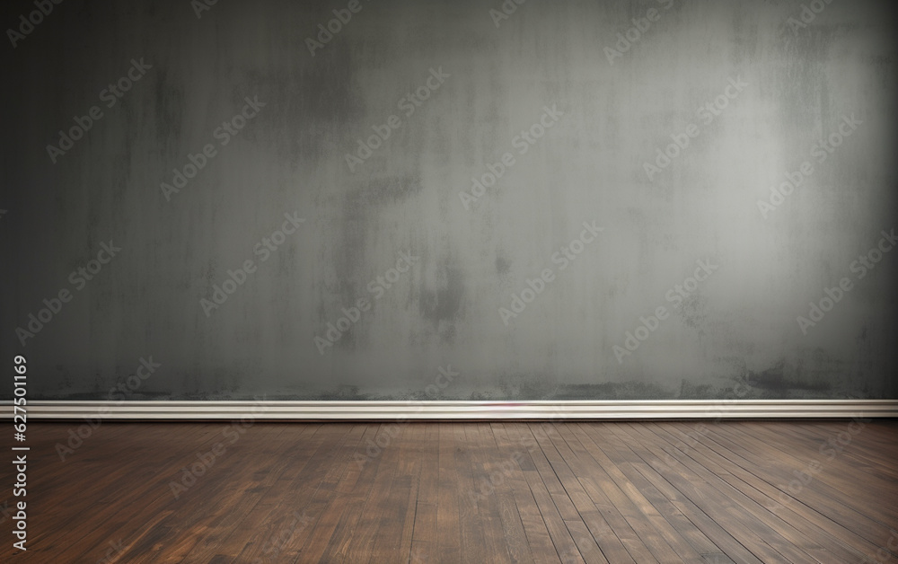 Empty room gray wall room with wooden floor Empty room gray wall room with wooden floor
