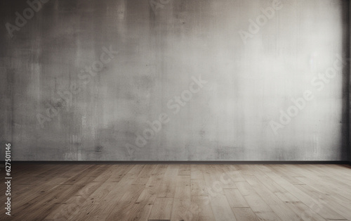 Empty room gray wall room with wooden floor