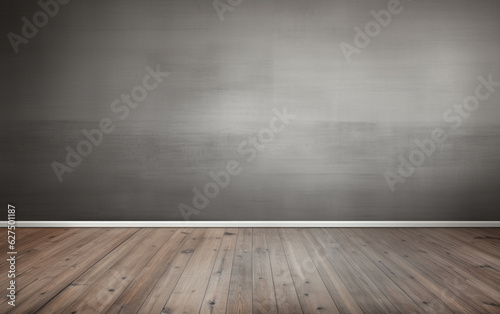 Empty room gray wall room with wooden floor