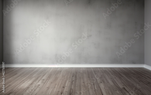 Empty room gray wall room with wooden floor