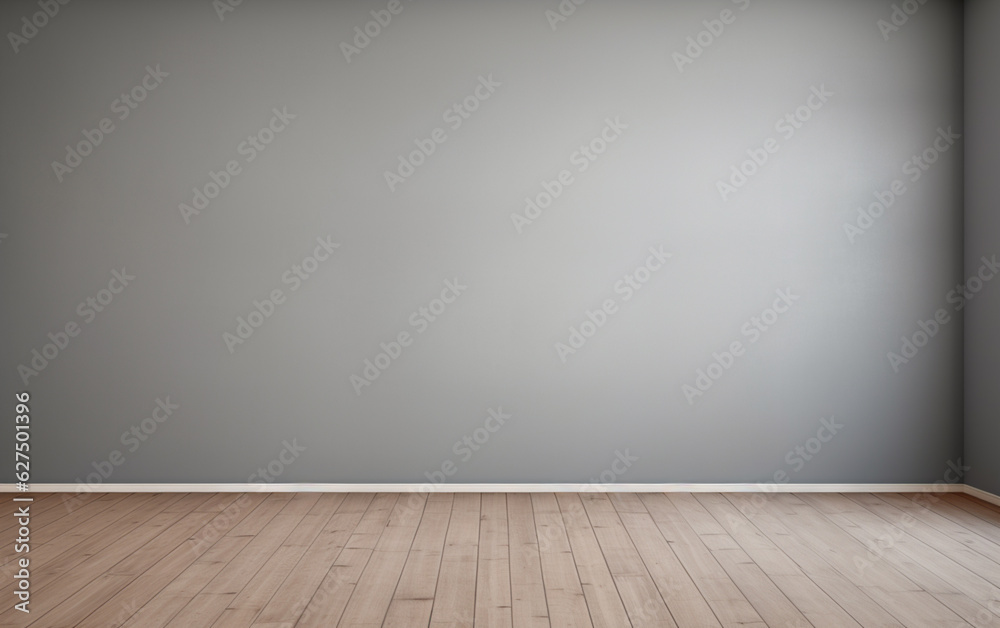 Empty room gray wall room with wooden floor Empty room gray wall room with wooden floor