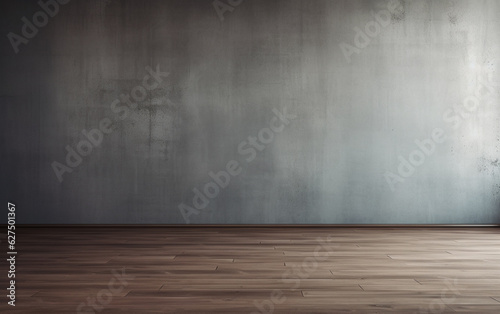 Empty room gray wall room with wooden floor