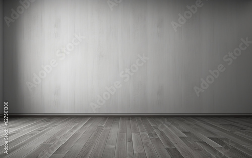 Empty room gray wall room with wooden floor