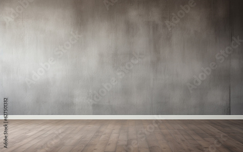 Empty room gray wall room with wooden floor