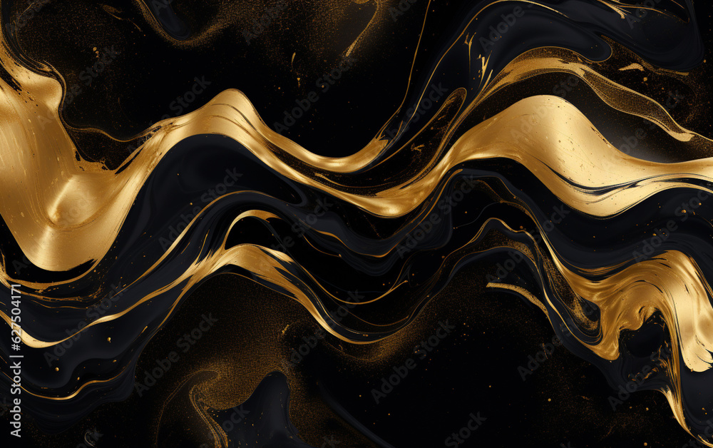 Realistic liquid marble background with gold Realistic liquid marble background with gold