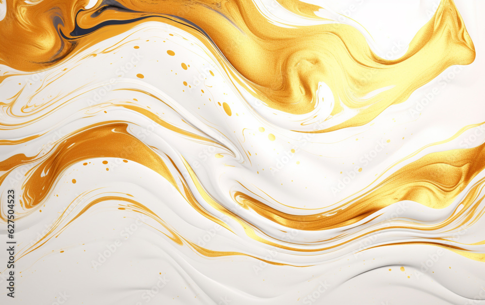 Obraz premium Realistic liquid marble background with gold
