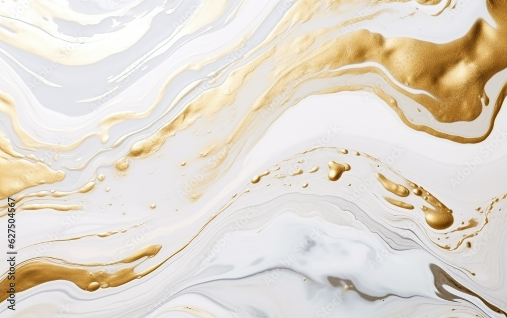 Fototapeta premium Realistic liquid marble background with gold