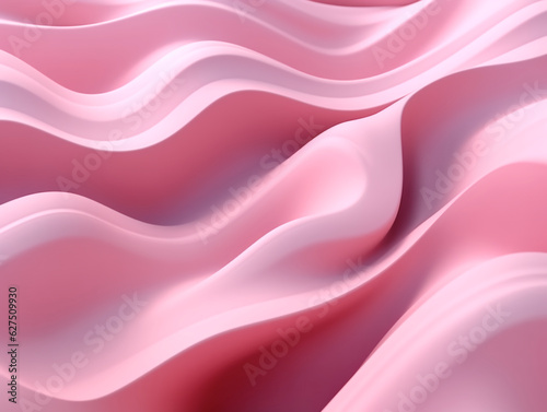 Artistic Elegance: Mesmerizing Three-Dimensional Pink Waves on Aesthetic Background