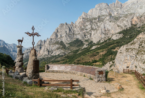 Tombo lookout in the Valdeon valley of the Picos de Europa National Park. Leon, Spain. photo