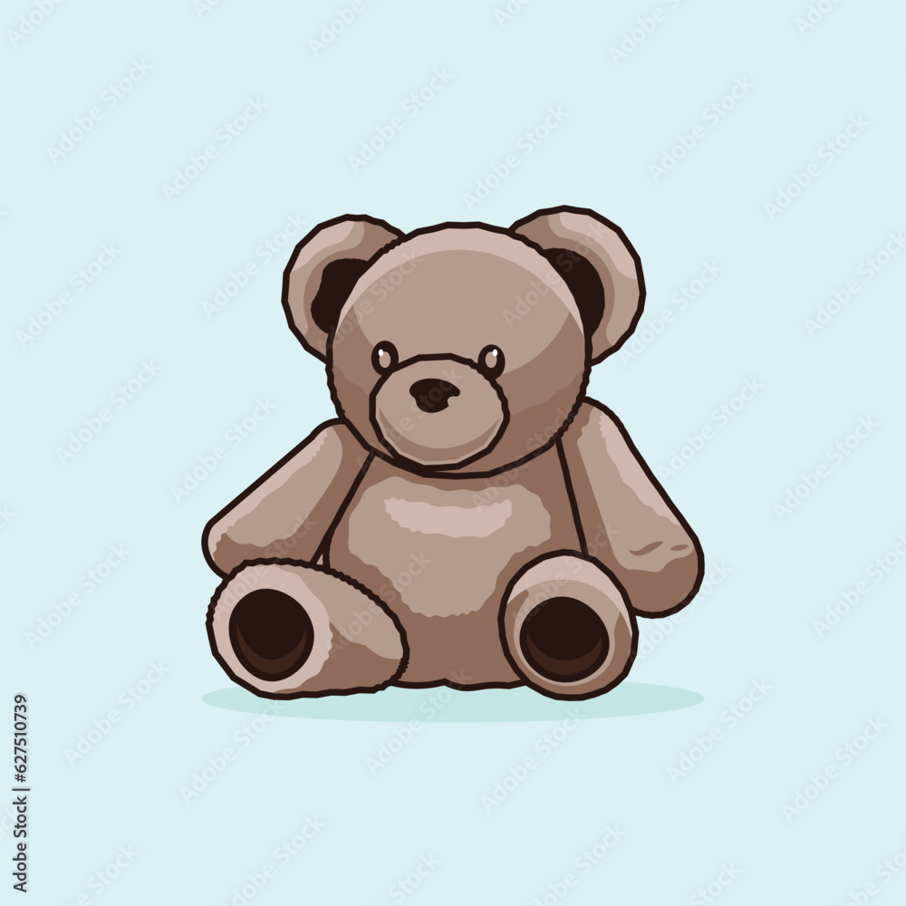 Obraz premium bear doll cute cartoon style illustration