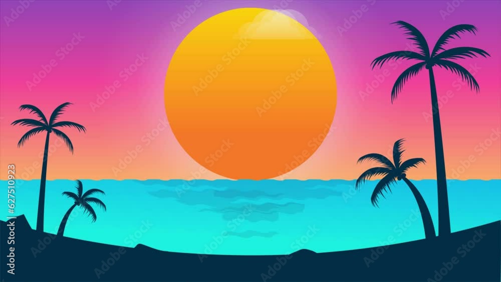Summer Time Enjoy Vacations Stock Video - 2D Animated Video