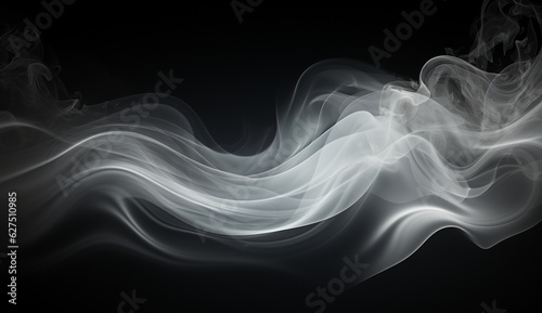 A mesmerizing image capturing thick white smoke billowing against a dramatic black backdrop. Based on Generative Ai.