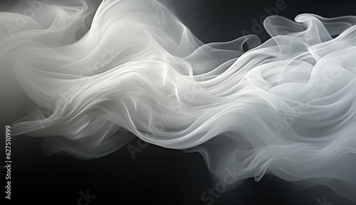 A mesmerizing image capturing thick white smoke billowing against a dramatic black backdrop. Based on Generative Ai.